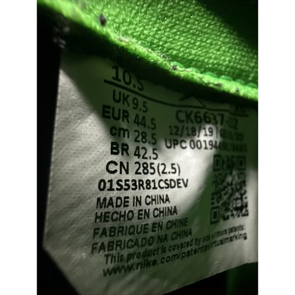 Air Jordan 1 Hi Zoom Air Zen Green CK6637-002 High Black Tomatillo Sz 10.5 - Picture 7 of 10